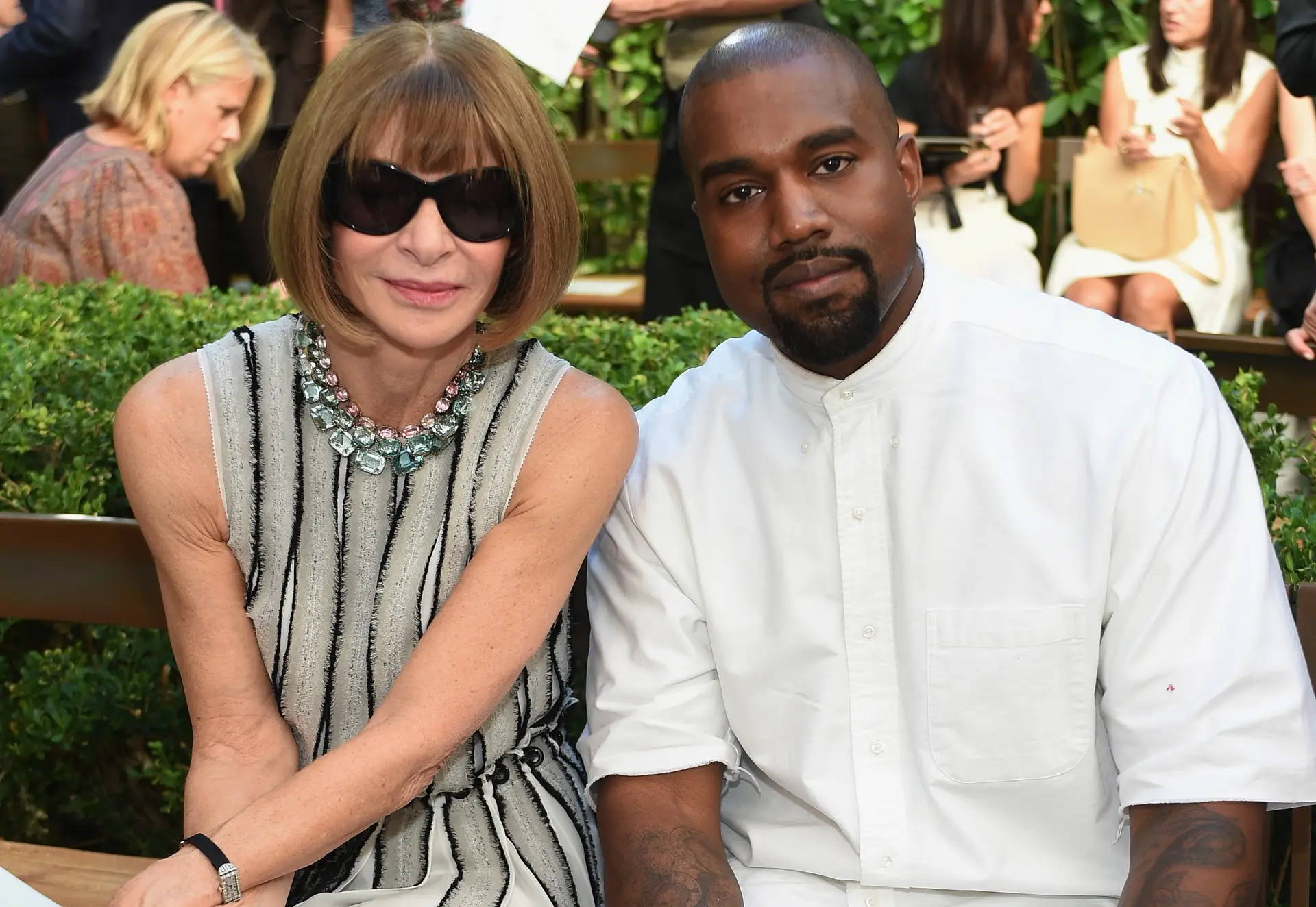 Anna Wintour e Kanye West em 2015
