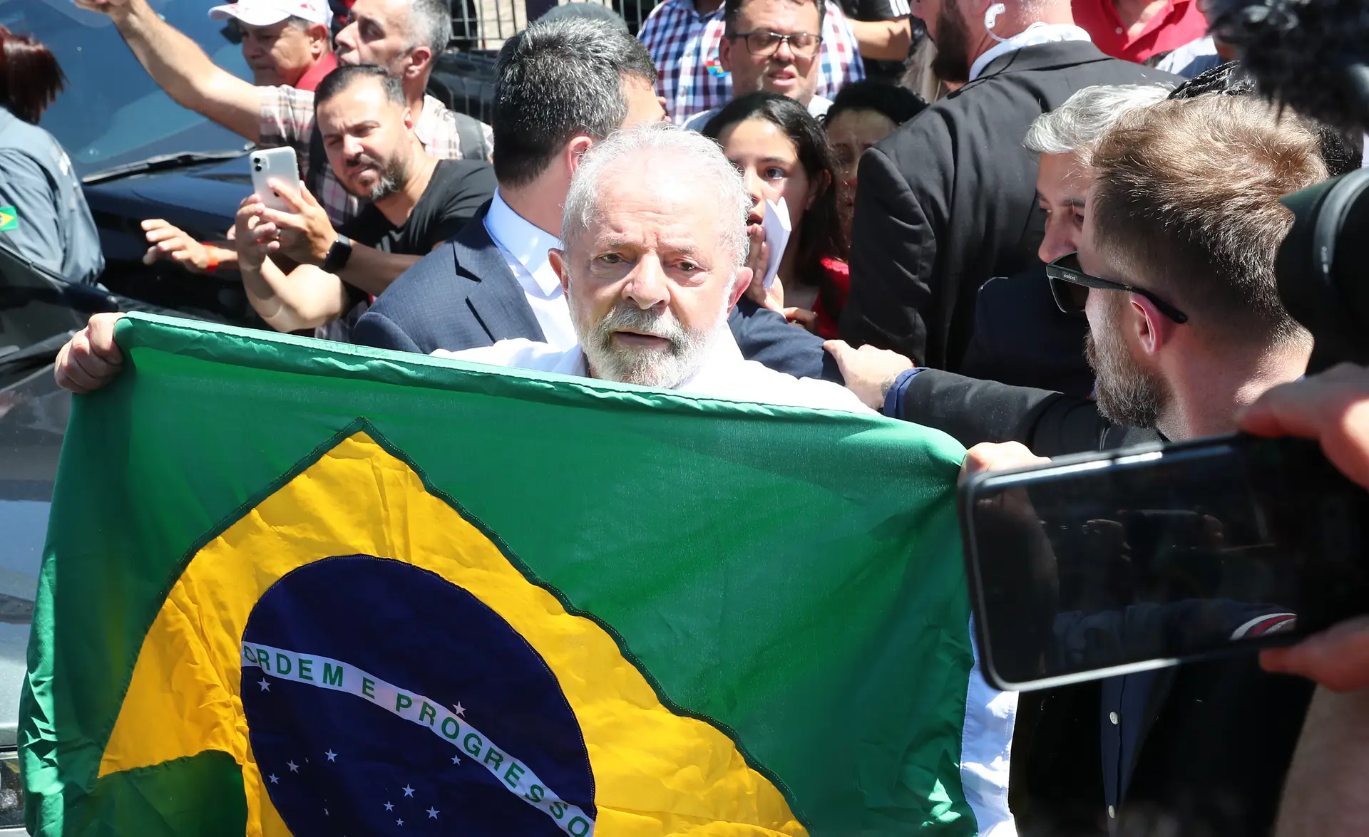 Lula da Silva após votar em São Bernardo do Campo, no estado de São Paulo