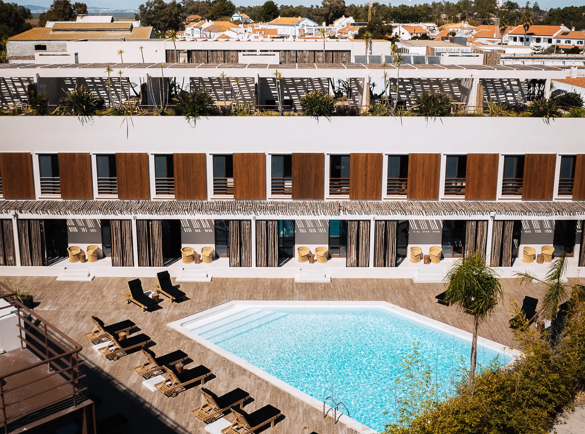 A piscina do novo hotel