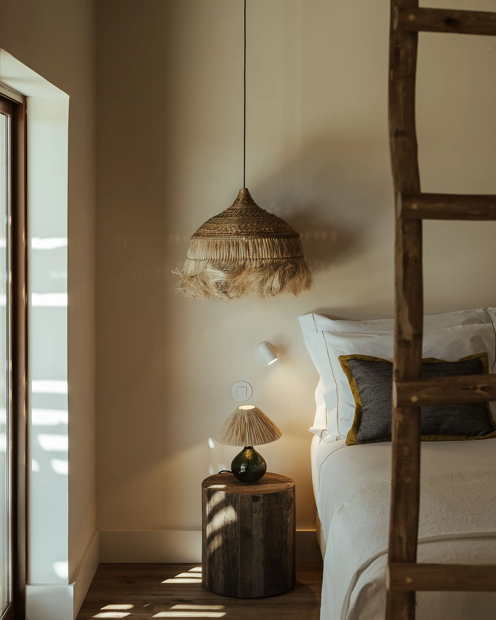A decoração das suítes do hotel