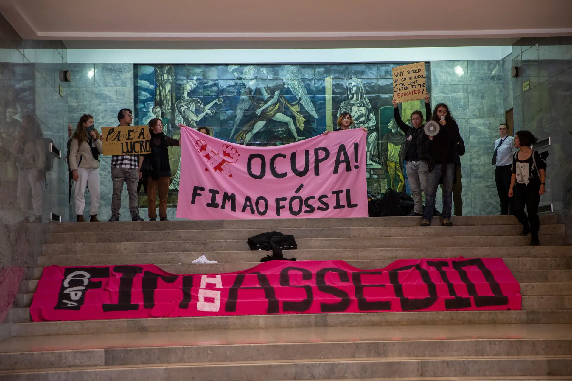 Ação de estudantes da Faculdade de Letras da Universidade de Lisboa no final do ano passado