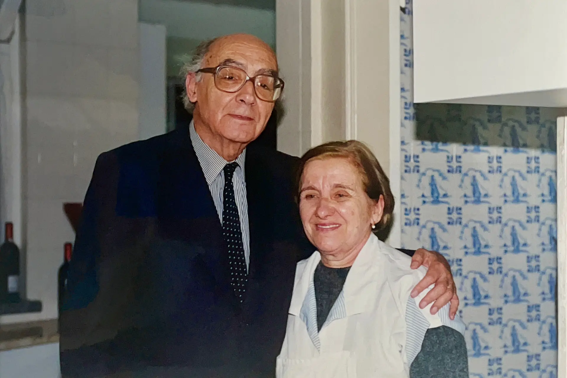José Saramago no restaurante Tia Alice