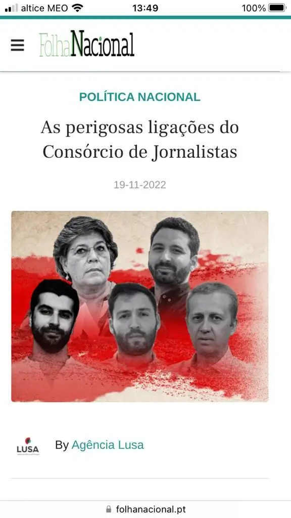 Chega usa logotipo da Lusa em artigo a atacar Consórcio de jornalistas. Agência denuncia "abuso", partido assume "lapso"