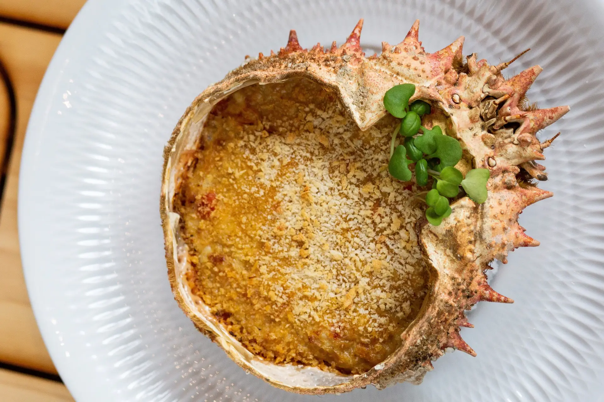 Santola gratinada por Justa Nobre