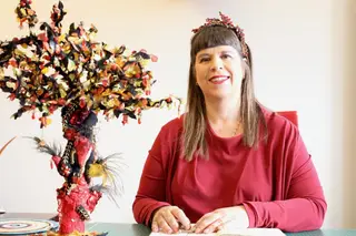 Joana Vasconcelos com a sua "Árvore da Vida"