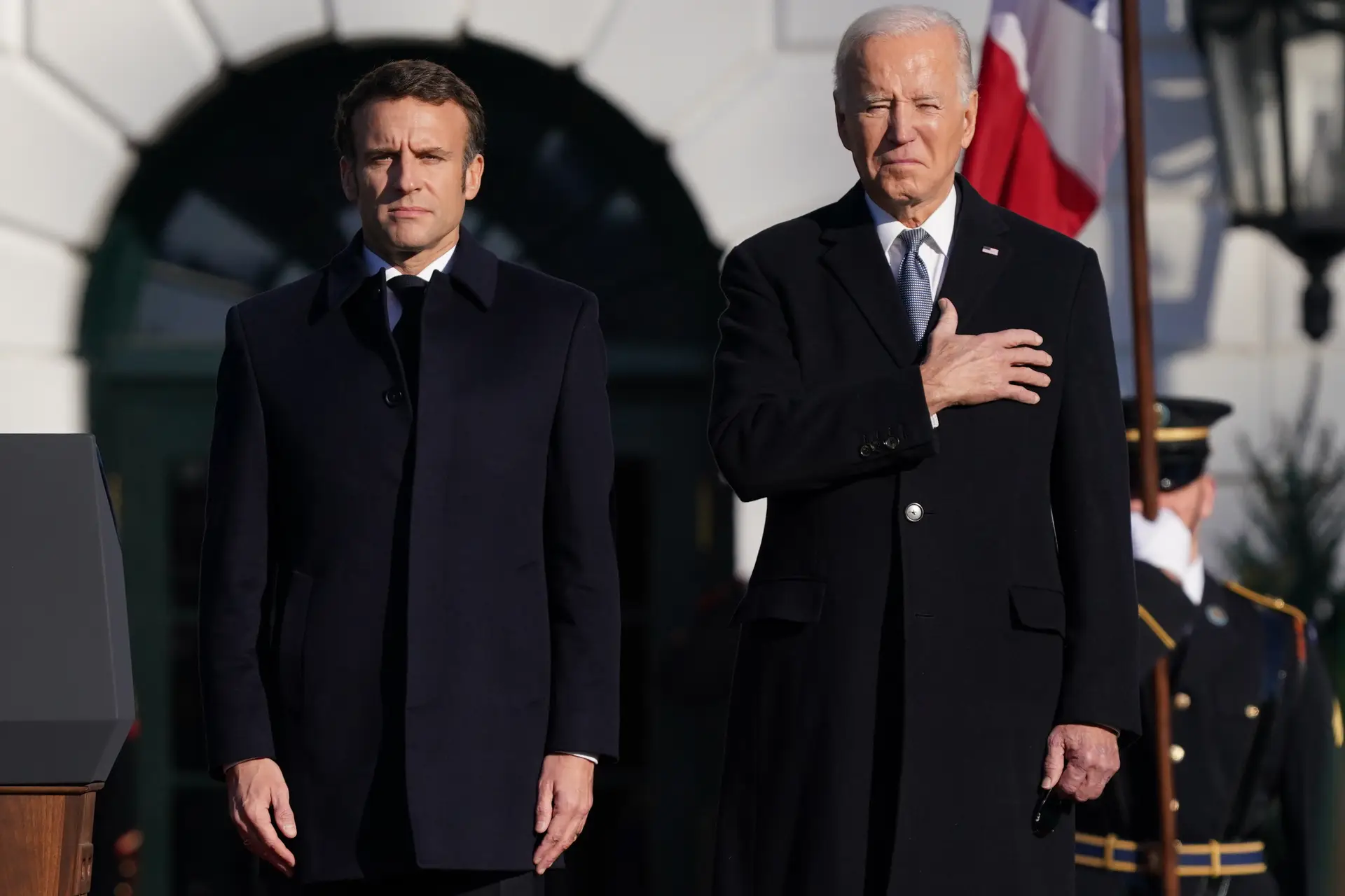 Emmanuel Macron e Joe Biden, na Casa Branca