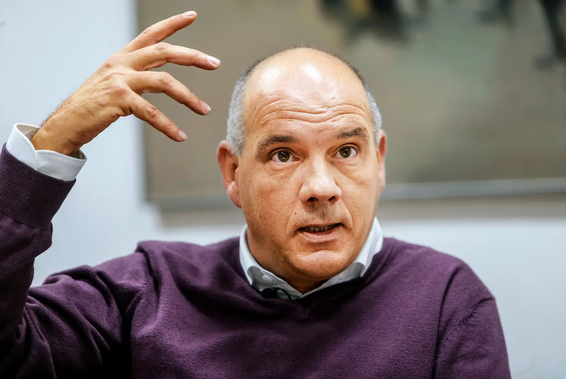O novo líder comunista, na terça-feira, na sede do PCP, em Lisboa
