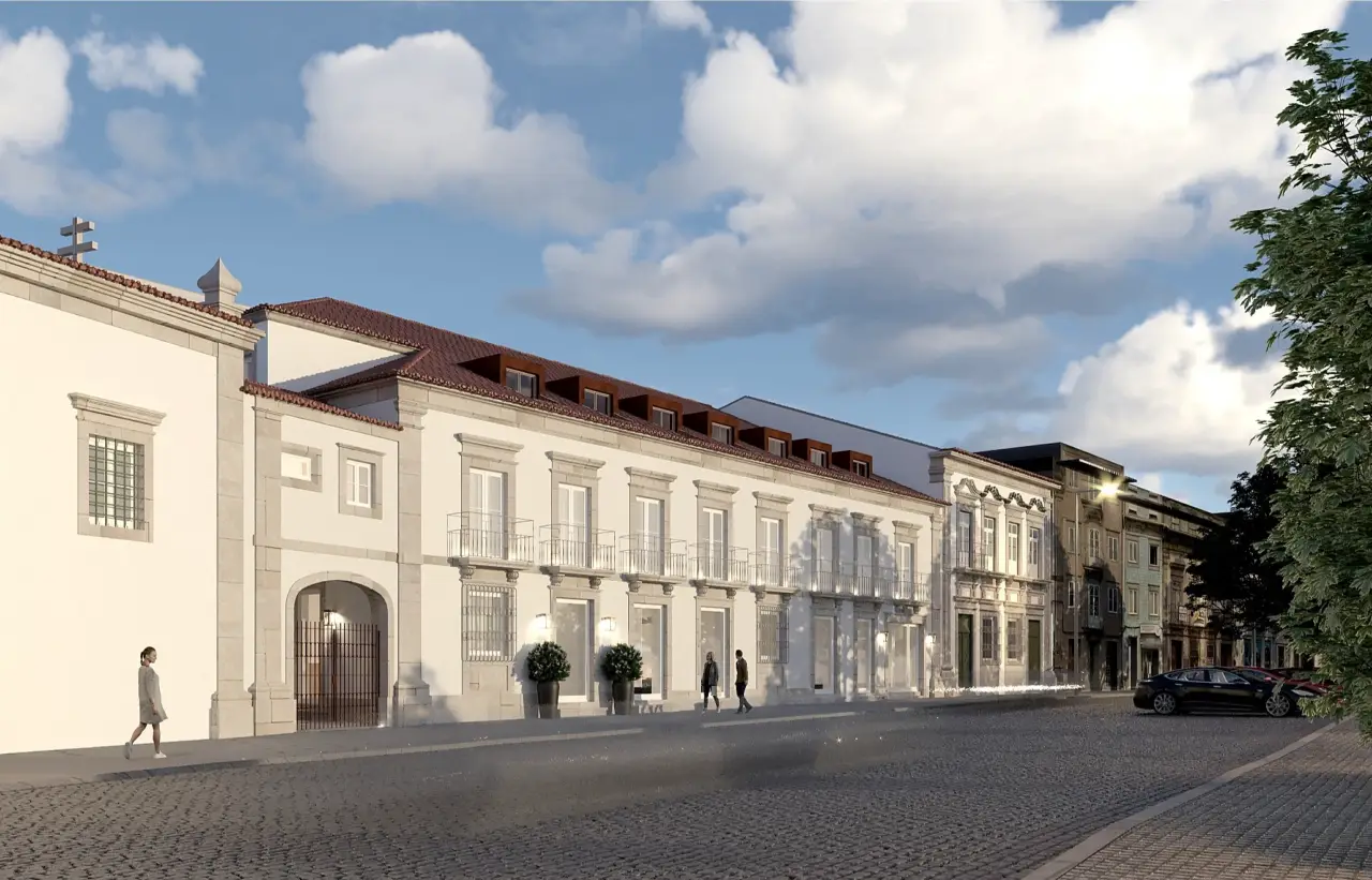 Antevisão do hotel Plaza Braga que a Hotti está a desenvolver, envolvendo investimentos de 16 milhões de euros, e que deverá abrir no início de 2024