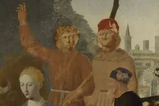 Pormenor de Natividade, de Piero Della Francesca (1485), antes do restauro