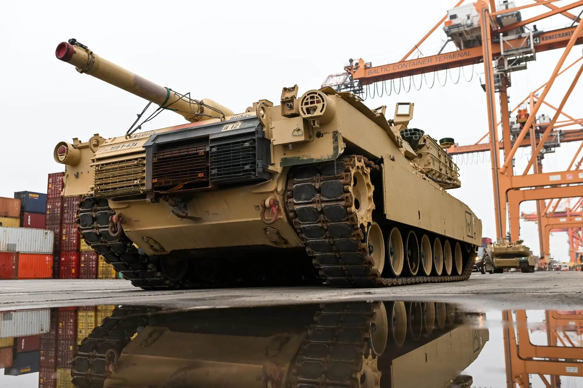 Um tanque Abrams pertencente às forças armadas norte-americanas