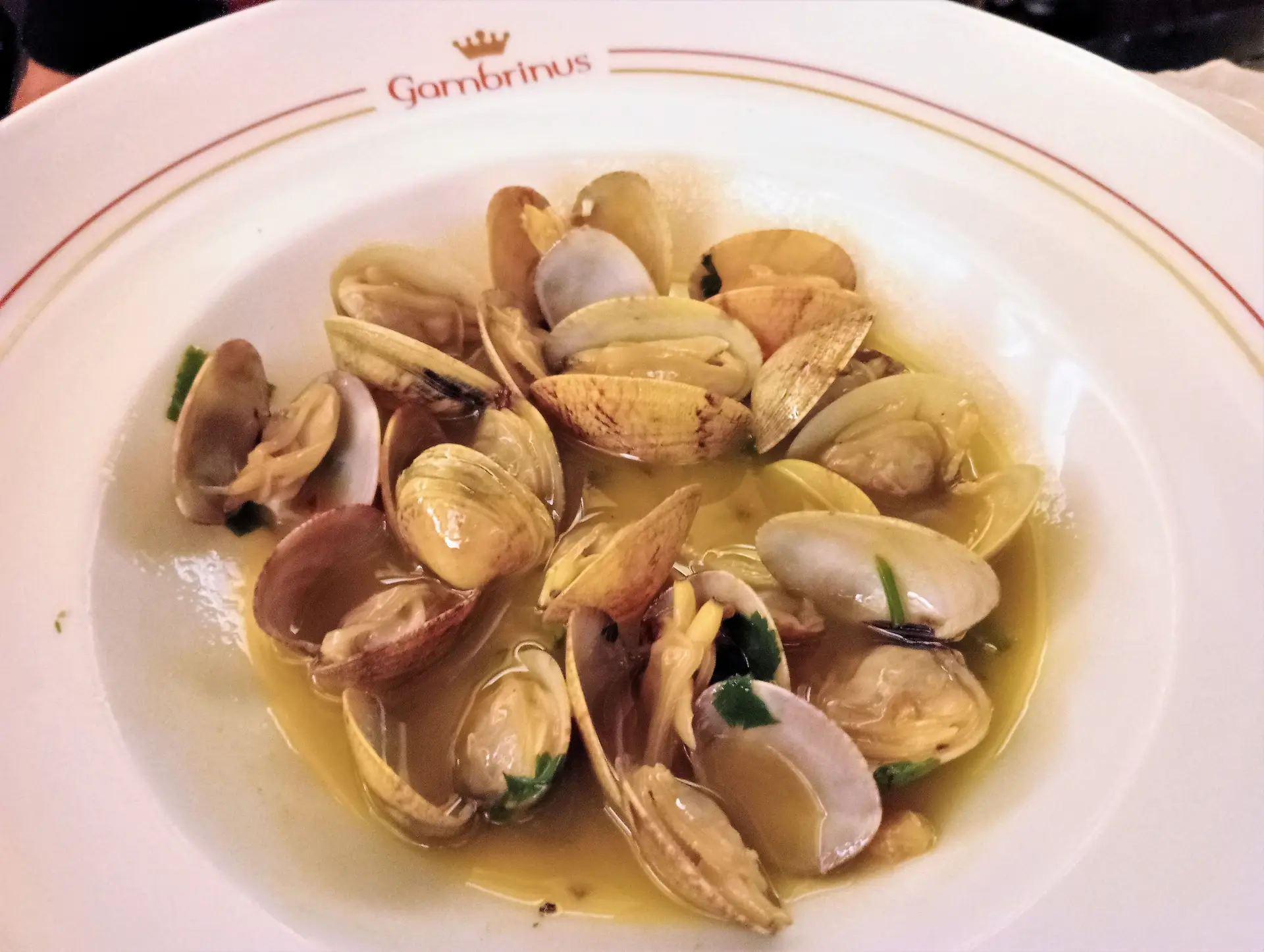 Amêijoas à Bulhão Pato no Gambrinus