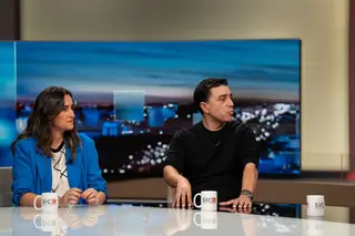 Joana Astolfi, designer e Nuno Sebastião, da Feedzai
