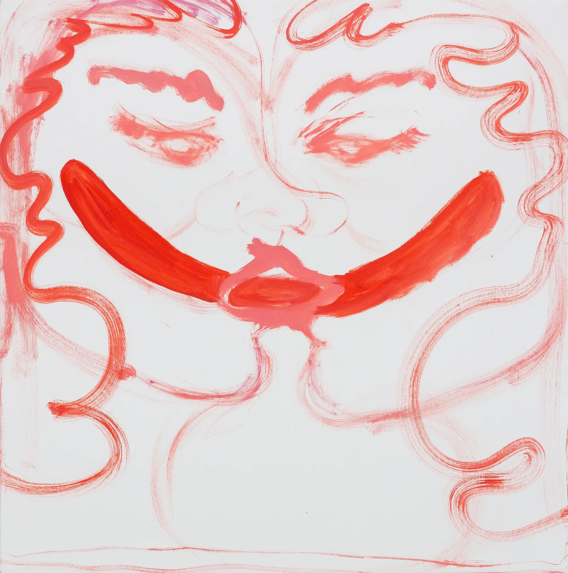 "Kiss" (2020), de ADRIANA PROGANÓ. Óleo sobre tela, dimensões 89 x 88 cm