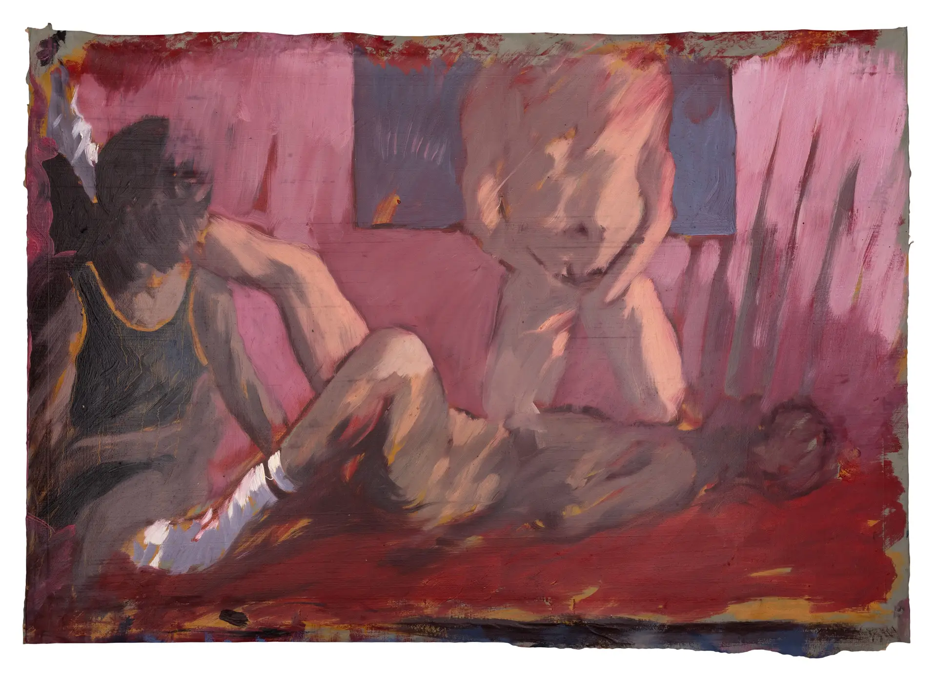 Sem título (2022), de JOÃO GABRIEL. Óleo sobre papel, dimensões 71 x 100 cm