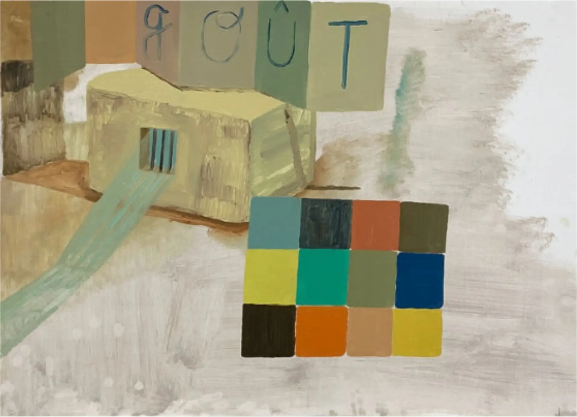 Sem título - série Parte II, (2020/21), de SARA MEALHA. Óleo sobre papel, dimensões 42 x 59,5 cm