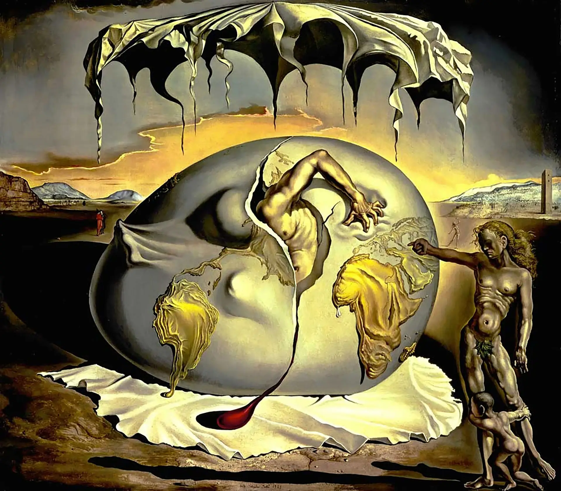 MUDANÇA “Criança geopolítica observando o nascimento do novo homem” é um óleo sobre tela do artista surrealista espanhol Salvador Dalí, produzido em 1943