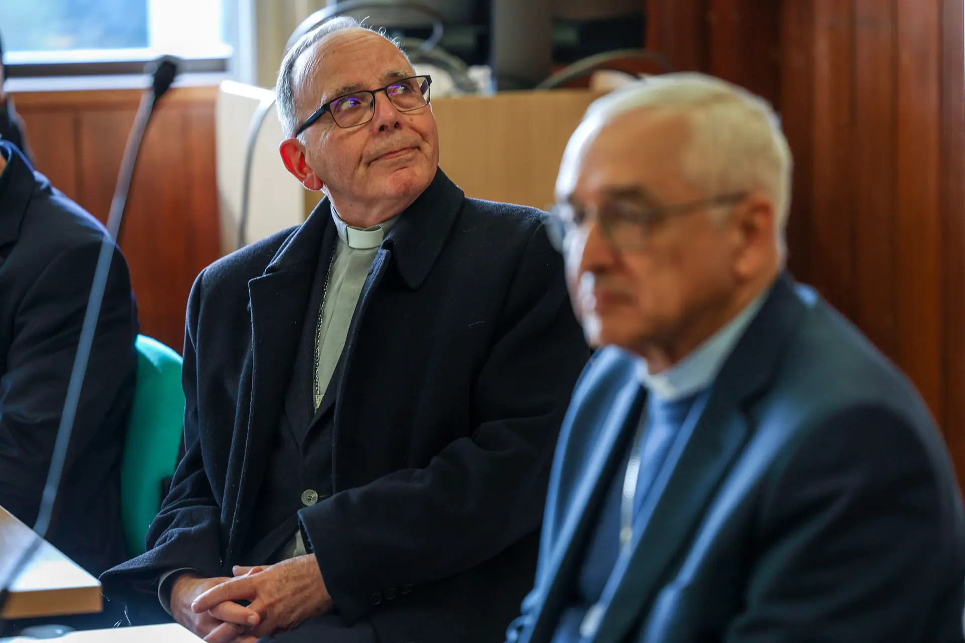 Cardeal patriarca de Lisboa D. Manuel Clemente (à esq.) com José Ornelas, presidente da Conferência Episcopal Portuguesa