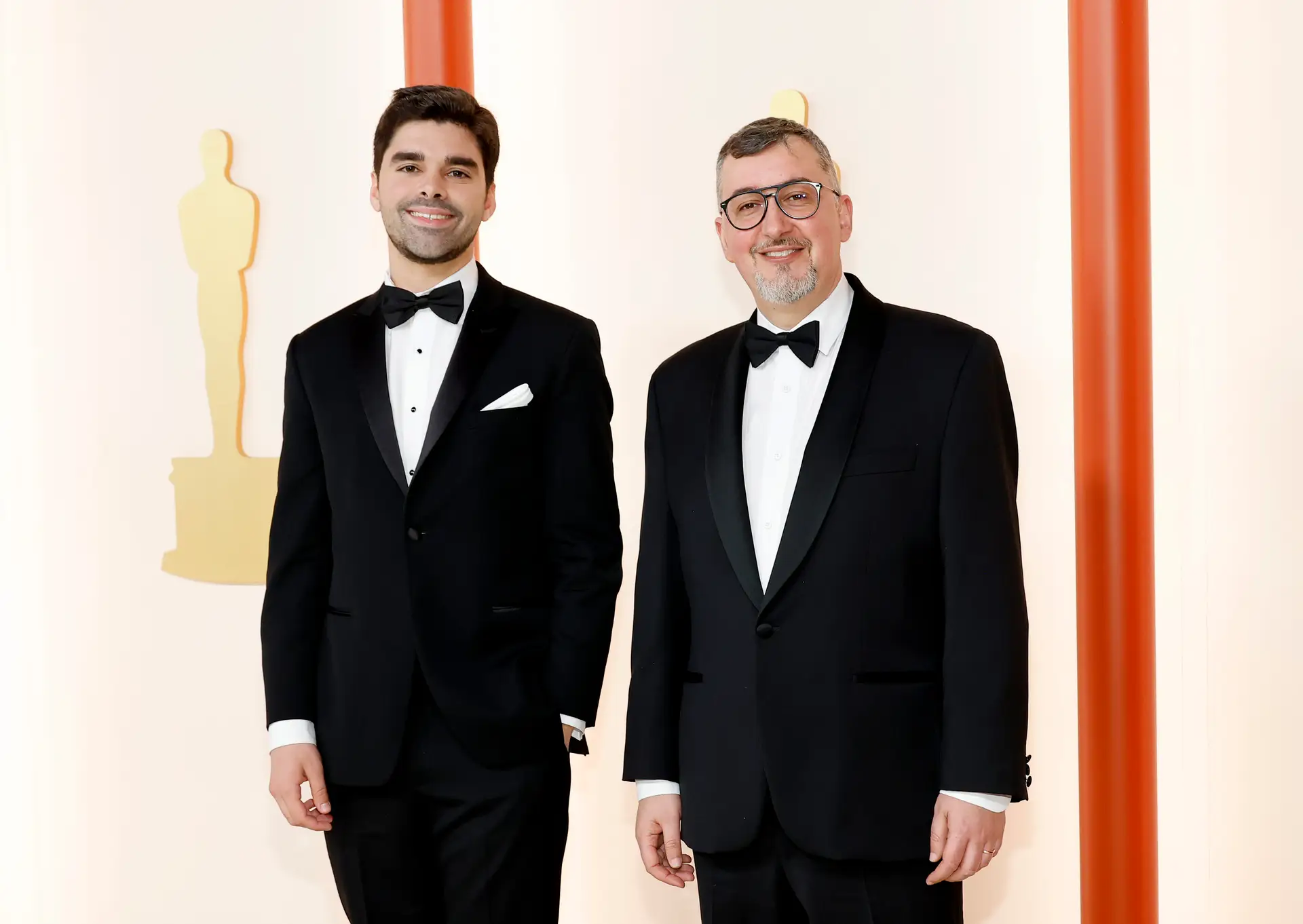João Gonzalez e Bruno Caetano na passadeira da 95.ª edição dos Óscares. Os responsáveis por "Ice Merchants", o primeiro filme português nomeado pela Academia.
