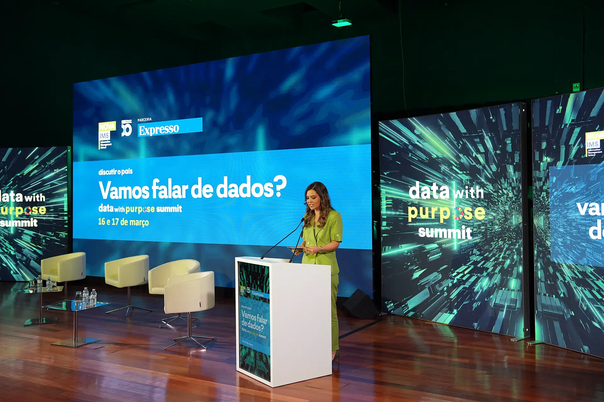 A parte da tarde da conferência “Data with Purpose Summit: Vamos falar de dados?” continuou com a apresentação da jornalista Sara Tainha