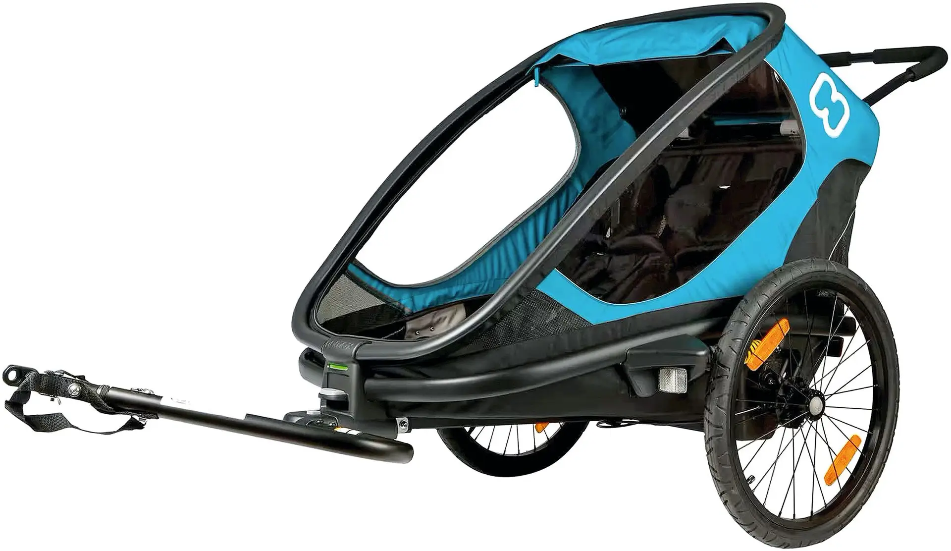 ATRELADO Thule, Hamax, Burley, Topeak, Blackburn, Topeak, etc. É uma forma original de transportar os filhos de bicicleta, quando estes ainda não têm idade para ir na cadeirinha. Alguns, e dependendo das marcas, podem ser transformados em carrinho de passeio