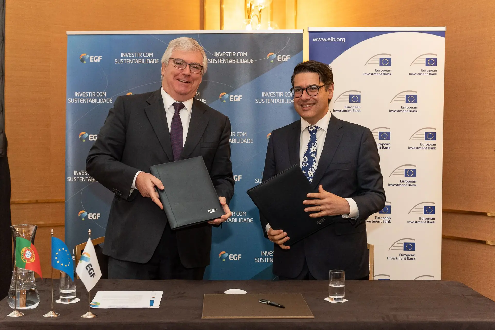 Emídio Pinheiro, presidente da EGF, e Ricardo Mourinho Félix, vice-presidente do BEI