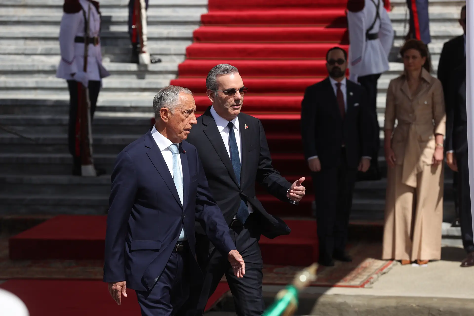 Presidente da República Dominicana Luis Abinader recebe o seu homólogo português Marcelo Rebelo de Sousa