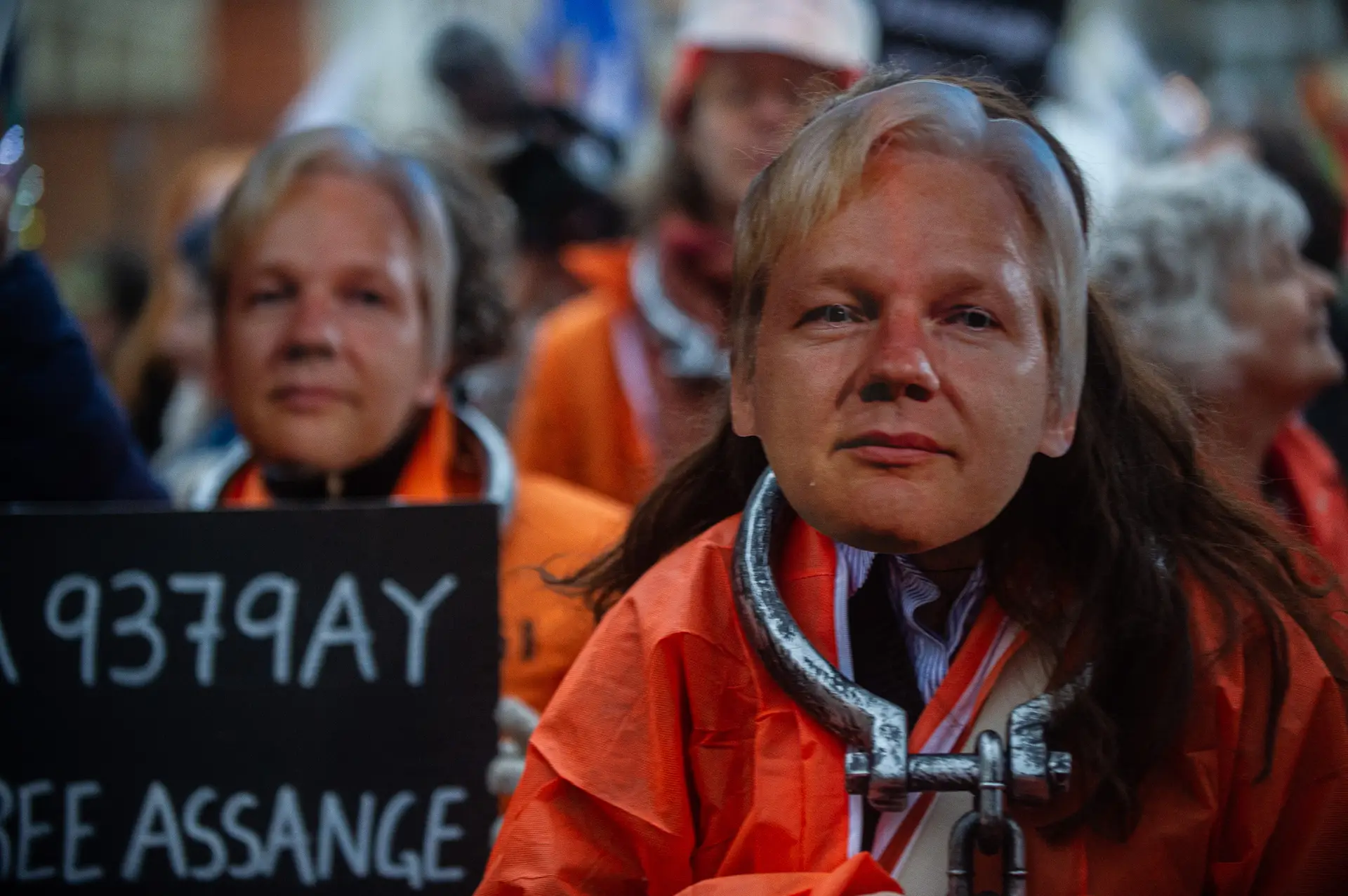 Manifestação de apoio à libertação de Julian Assange