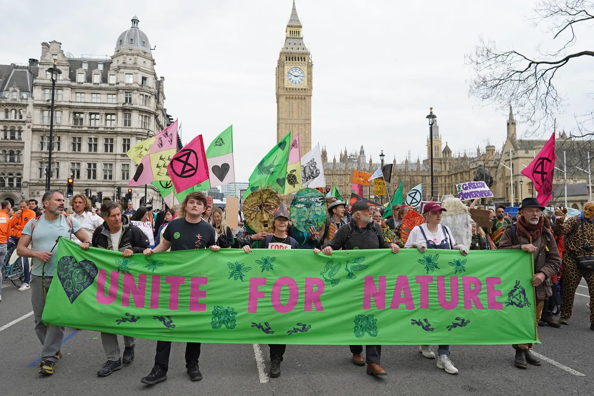Extinction Rebellion em Londres, em abril de 2023