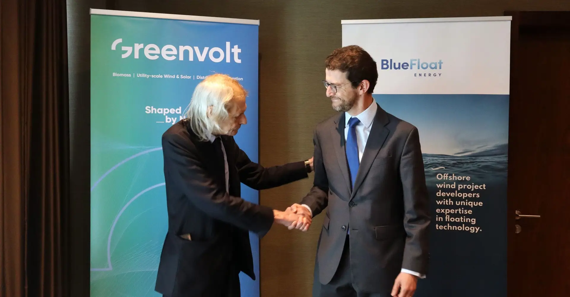 João Manso Neto, da Greenvolt, e Carlos Martin, da Bluefloat Energy.