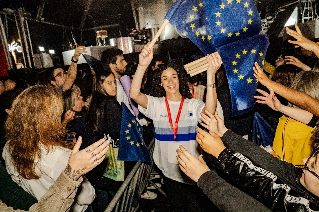 Foto disponibilizada por Filipa Lopes, do dia 6 de Maio de 2023, nas celebrações do Dia da Europa em Leiria.