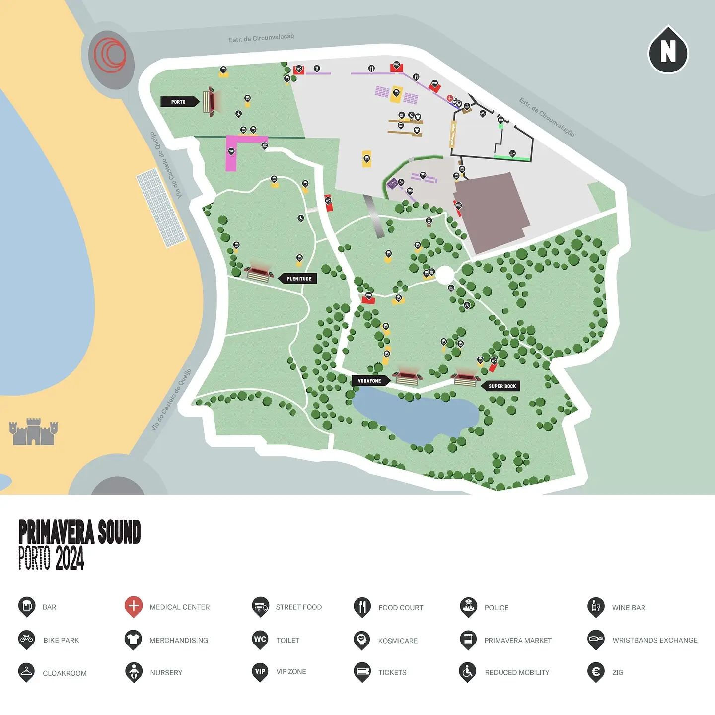 Mapa do Primavera Sound Porto 2024