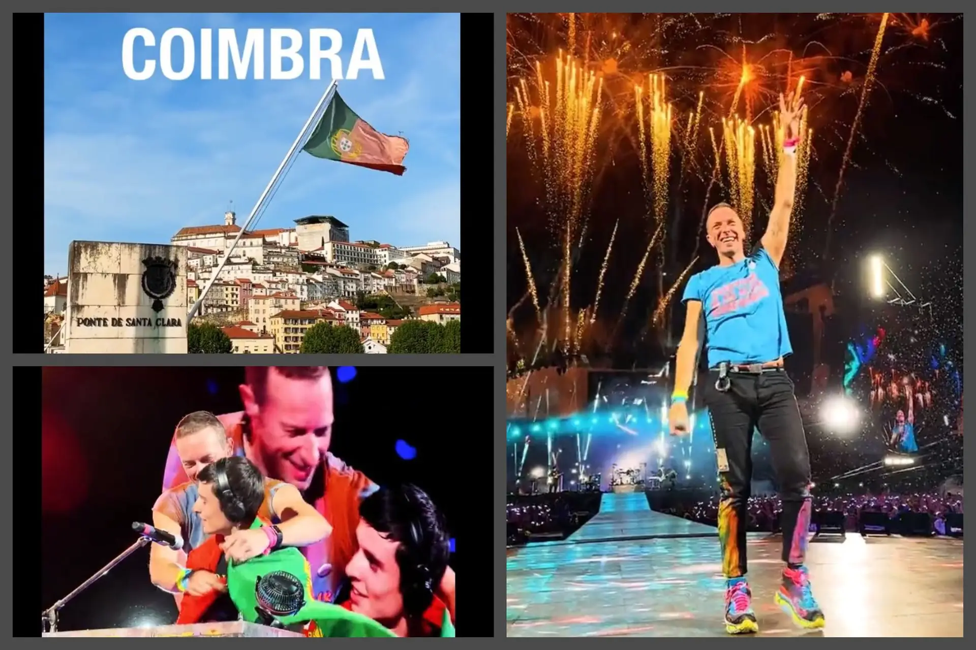 Coldplay partilham vídeo épico dos dias que passaram em Coimbra: da Ponte de Santa Clara ao fogo-de-artifício