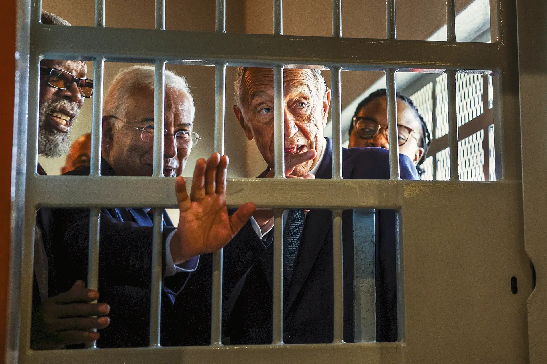 Costa e Marcelo na visita ao Museu do Apartheid, em Joanesburgo