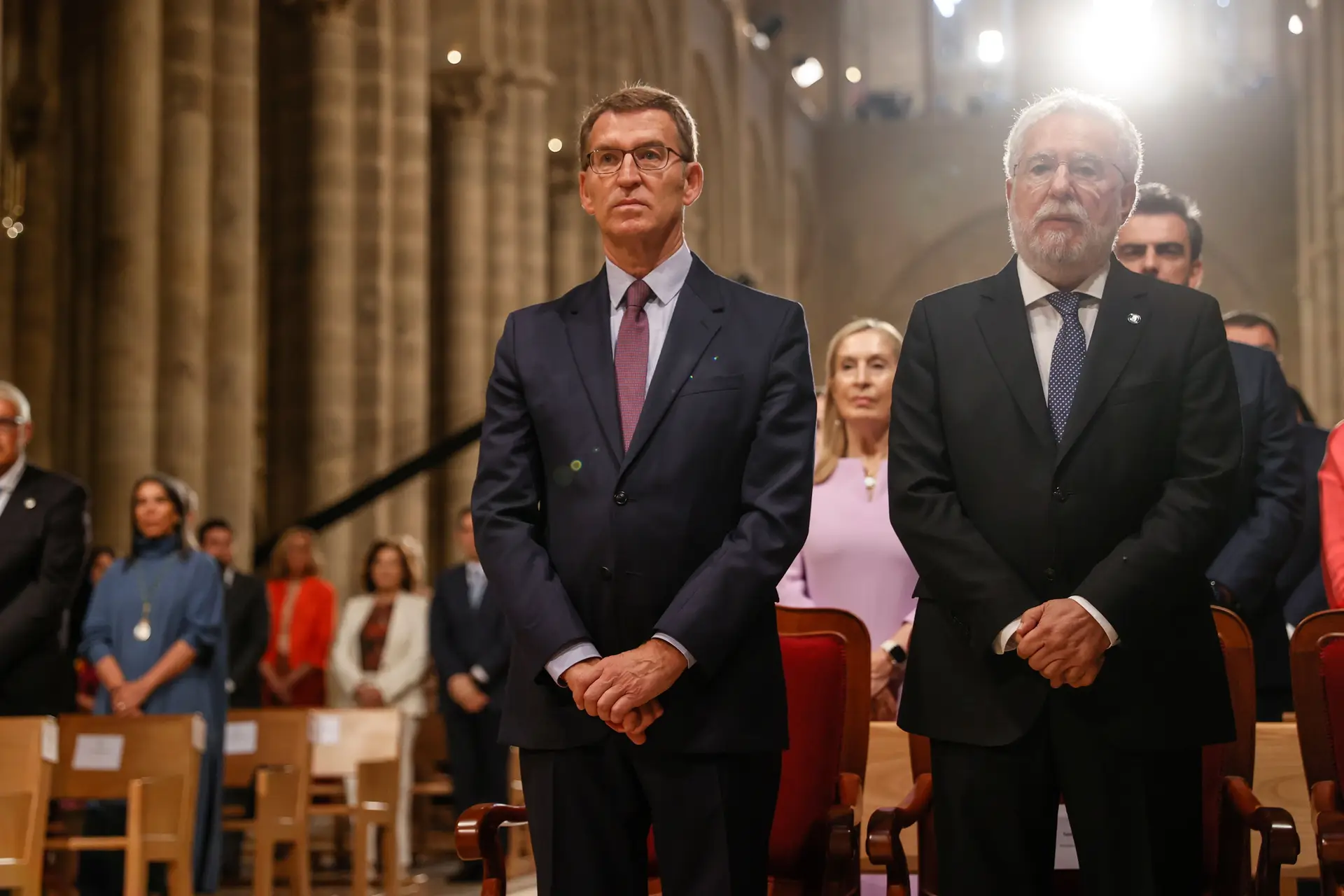 Alberto Núñez Feijóo na catedral de Santiago de Compostela durante as celebrações do Dia da Galiza