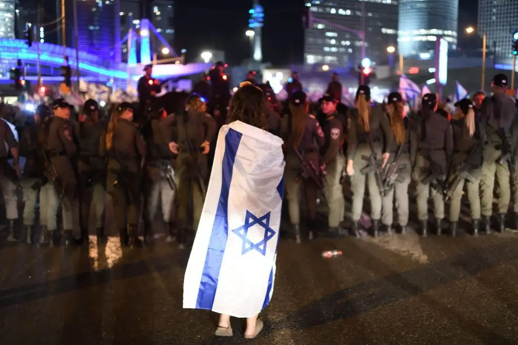 Manifestação contra a reforma da justiça israelita, em Telavive