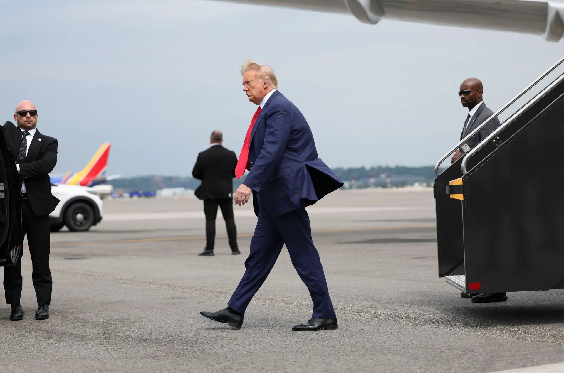 Donald Trump foi a Washington na quinta-feira para se apresentar em tribunal 