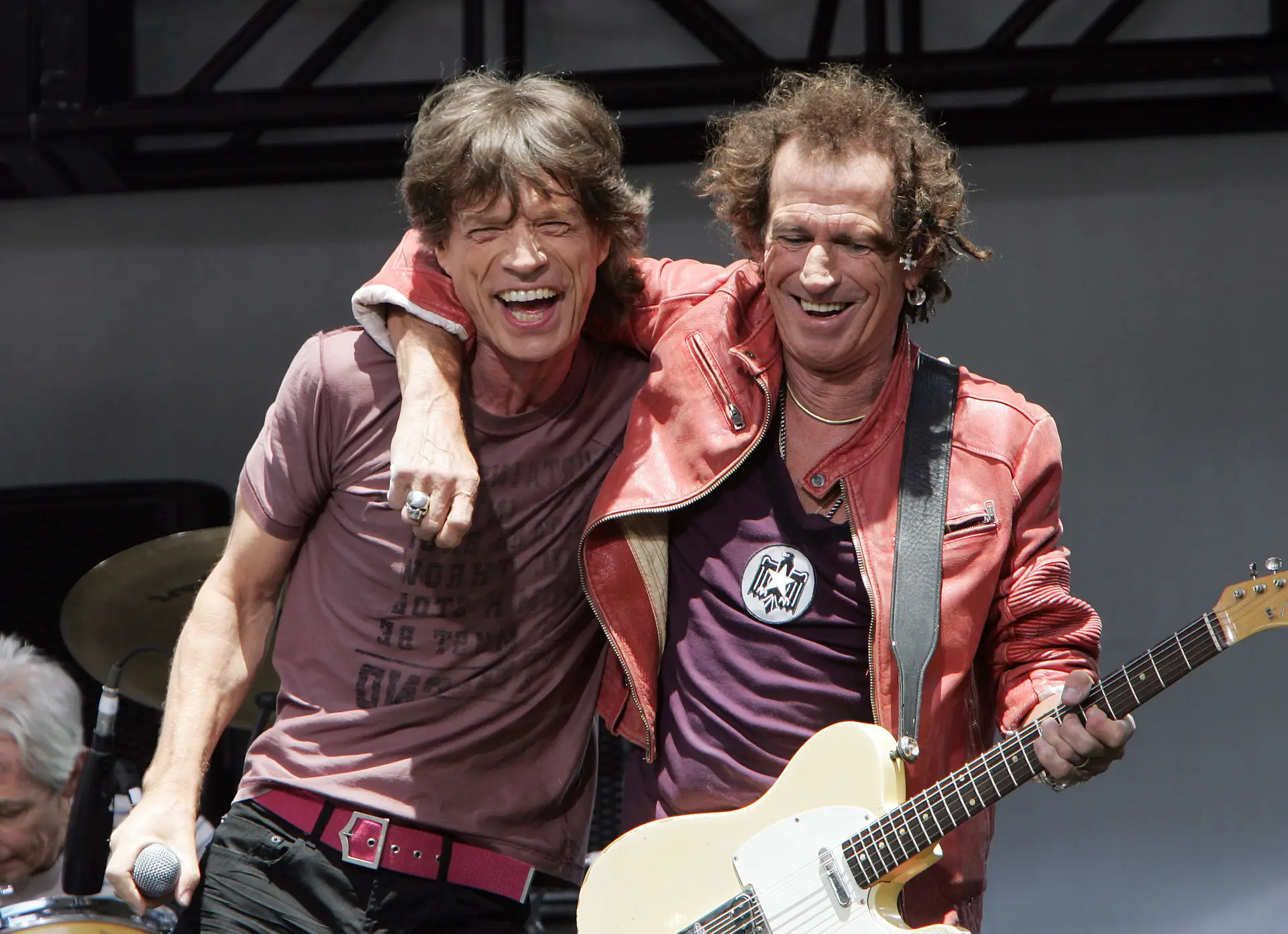 Mick Jagger e Keith Richards, dos Rolling Stones, em 2005