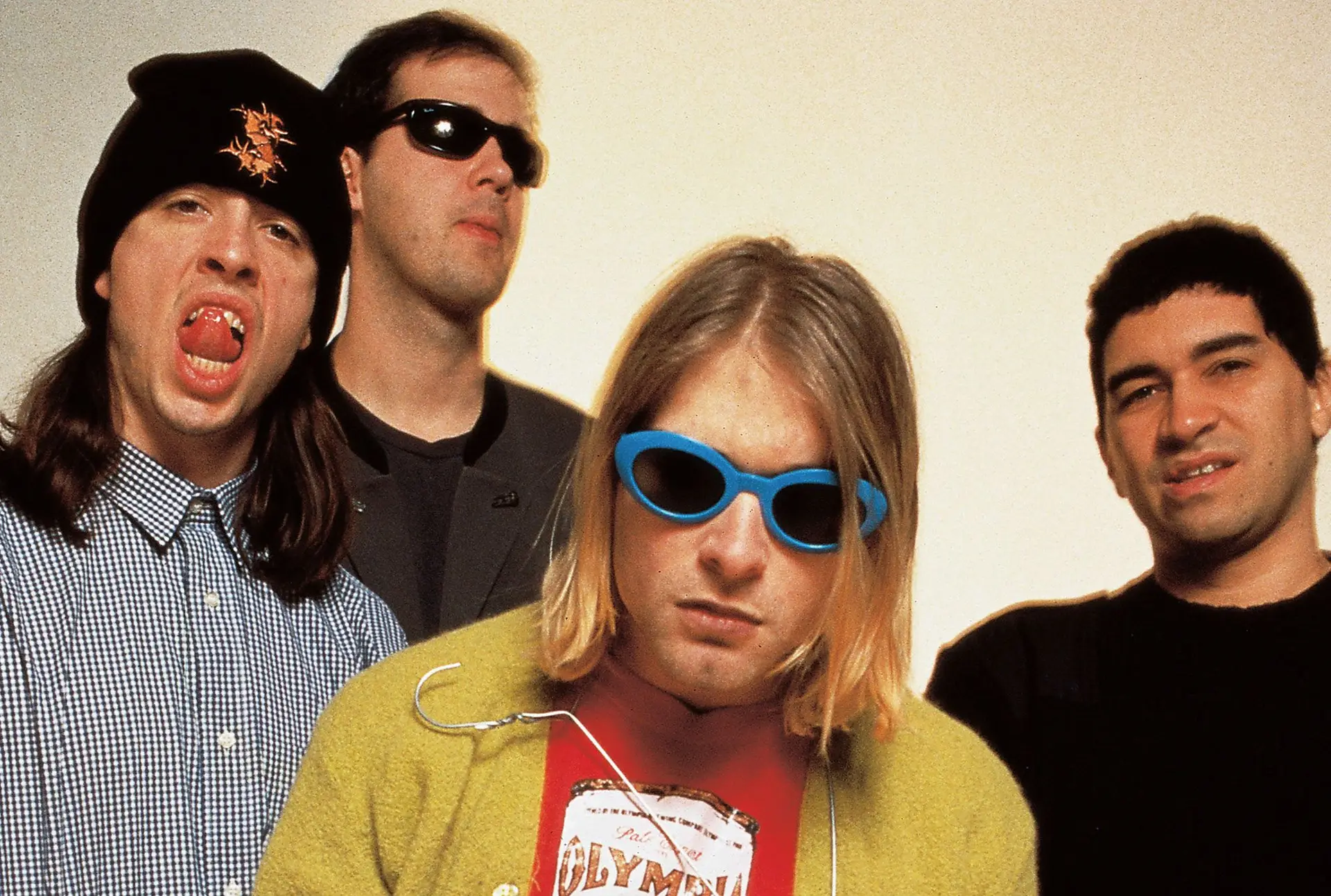 Nirvana em 1993: Dave Grohl, Krist Novoselic, Kurt Cobain e Pat Smear (esq.-dir.)