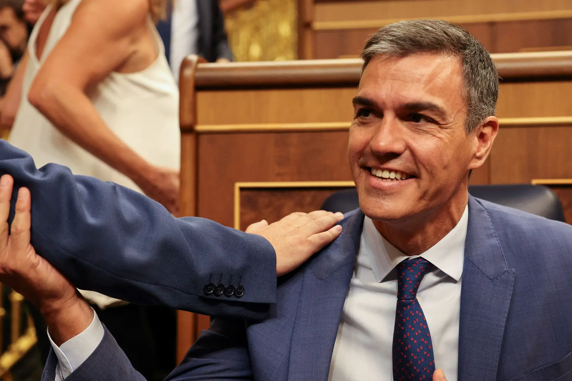 Primeiro-ministro em funções e líder do Partido Socialista Operário Espanhol, Pedro Sánchez