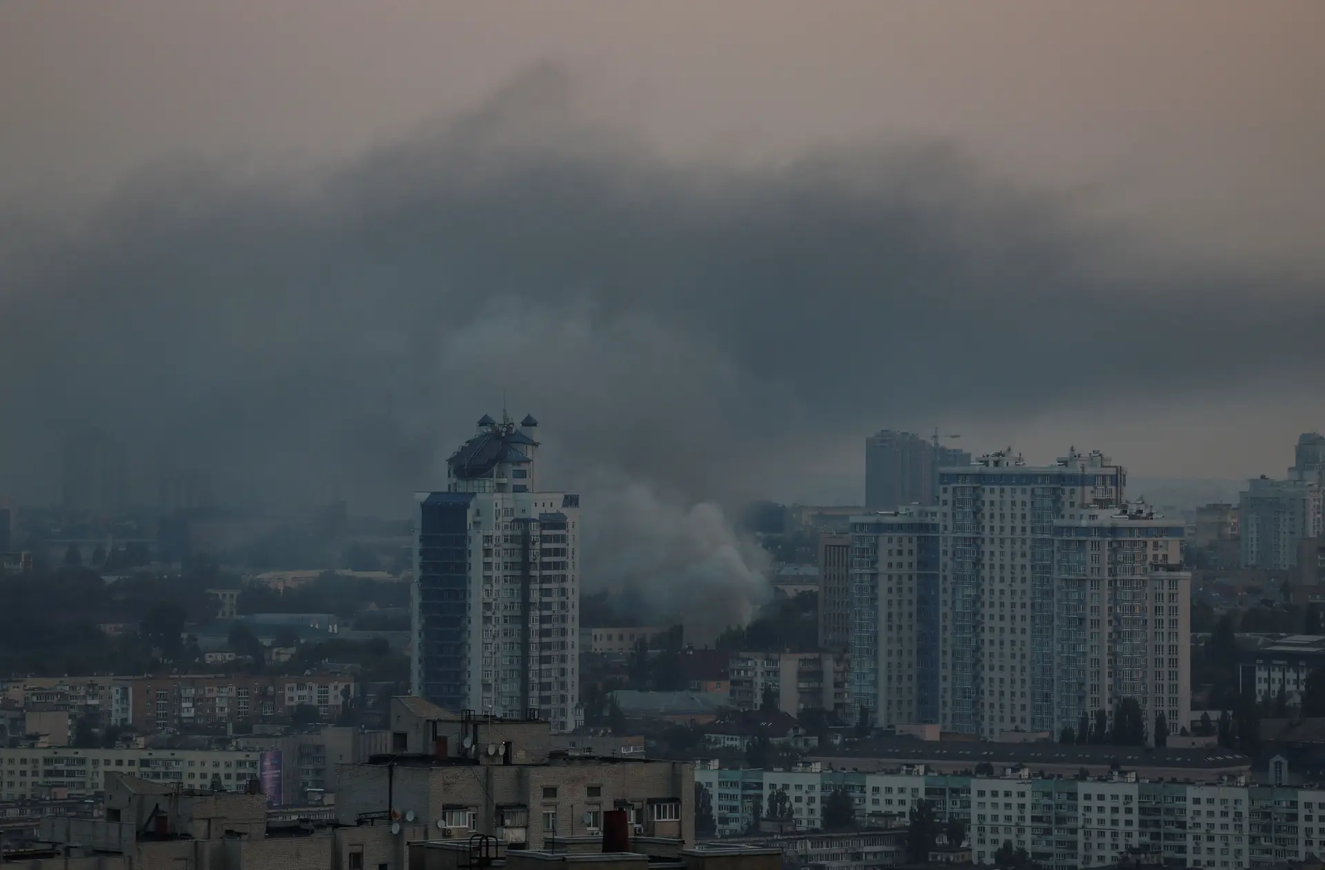 Kiev, após ataques russos com mísseis, em agosto de 2023
