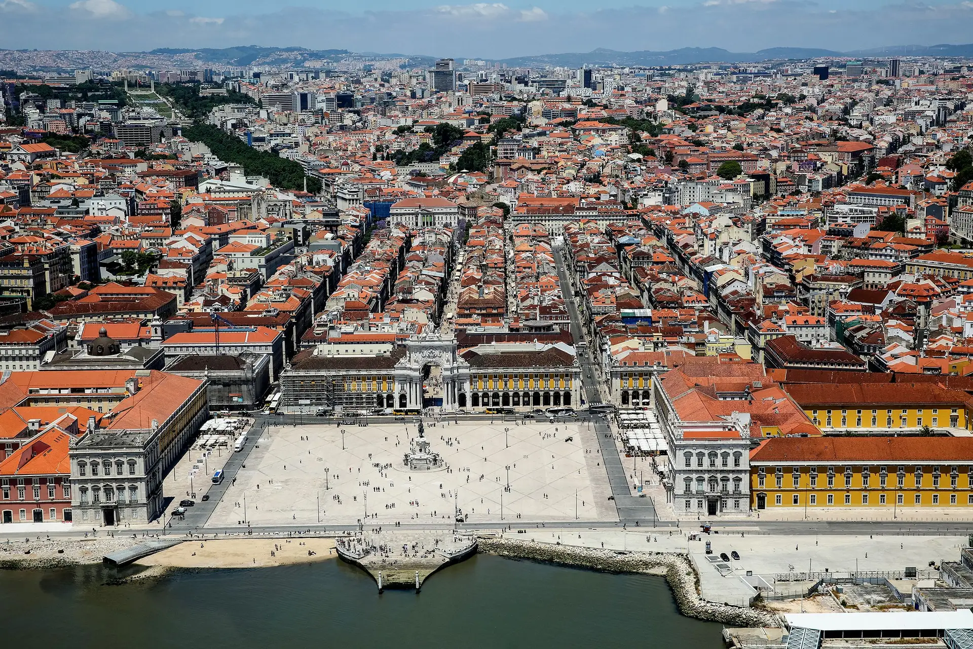 Vista aérea do Terreiro do Paço, em Lisboa.