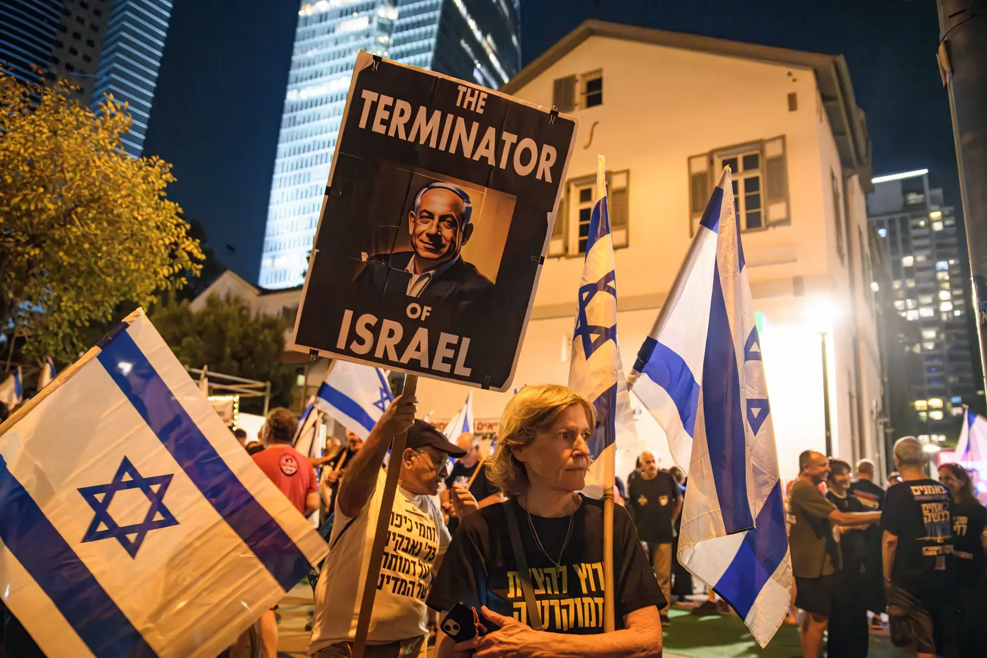 Manifestação contra as reformas judiciais de Benjamin Netanyahu, em Telavive