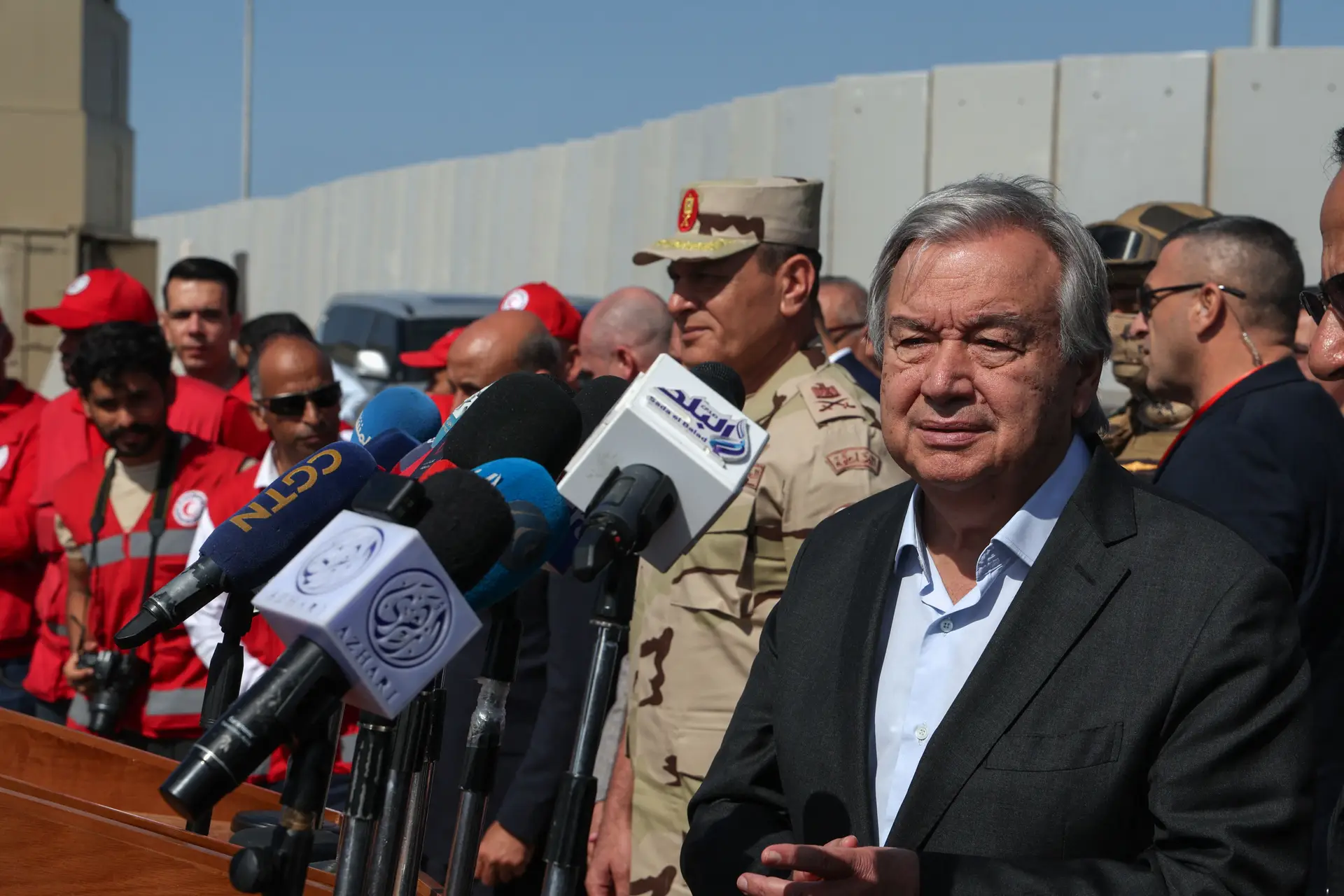 Guterres na fronteira de Rafah