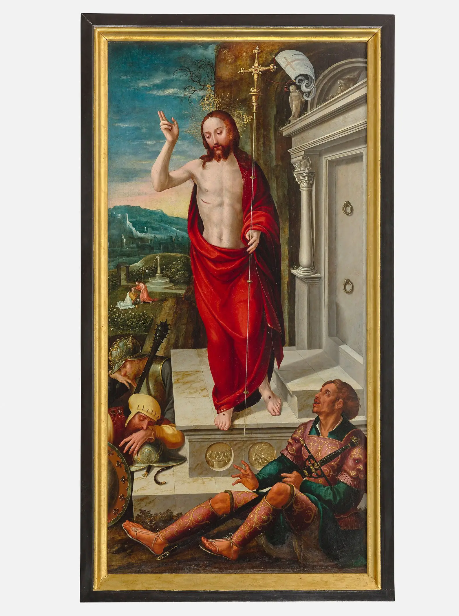 "Ressurreição de Cristo" (c.1540), da Oficina Real de Lisboa. De acordo com o Museu do Louvre, que adquiriu a obra, esta "constitui um testemunho de primeira qualidade da arte renascentista portuguesa"