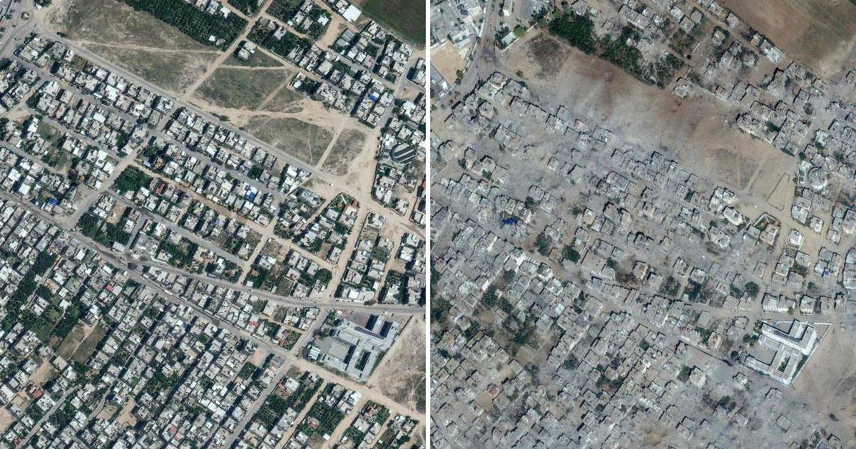 Gaza, antes e depois, vista do espaço: as imagens da destruição causada pelos bombardeamentos israelitas