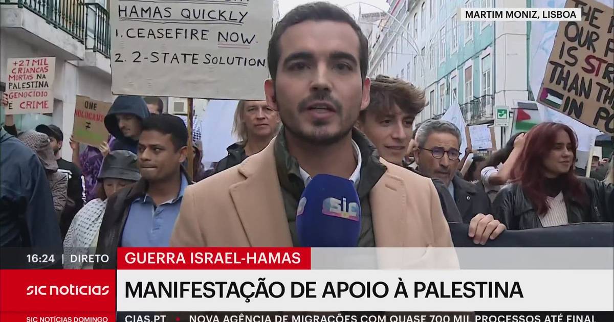 Manifestantes pró-Palestina saem à rua em Lisboa