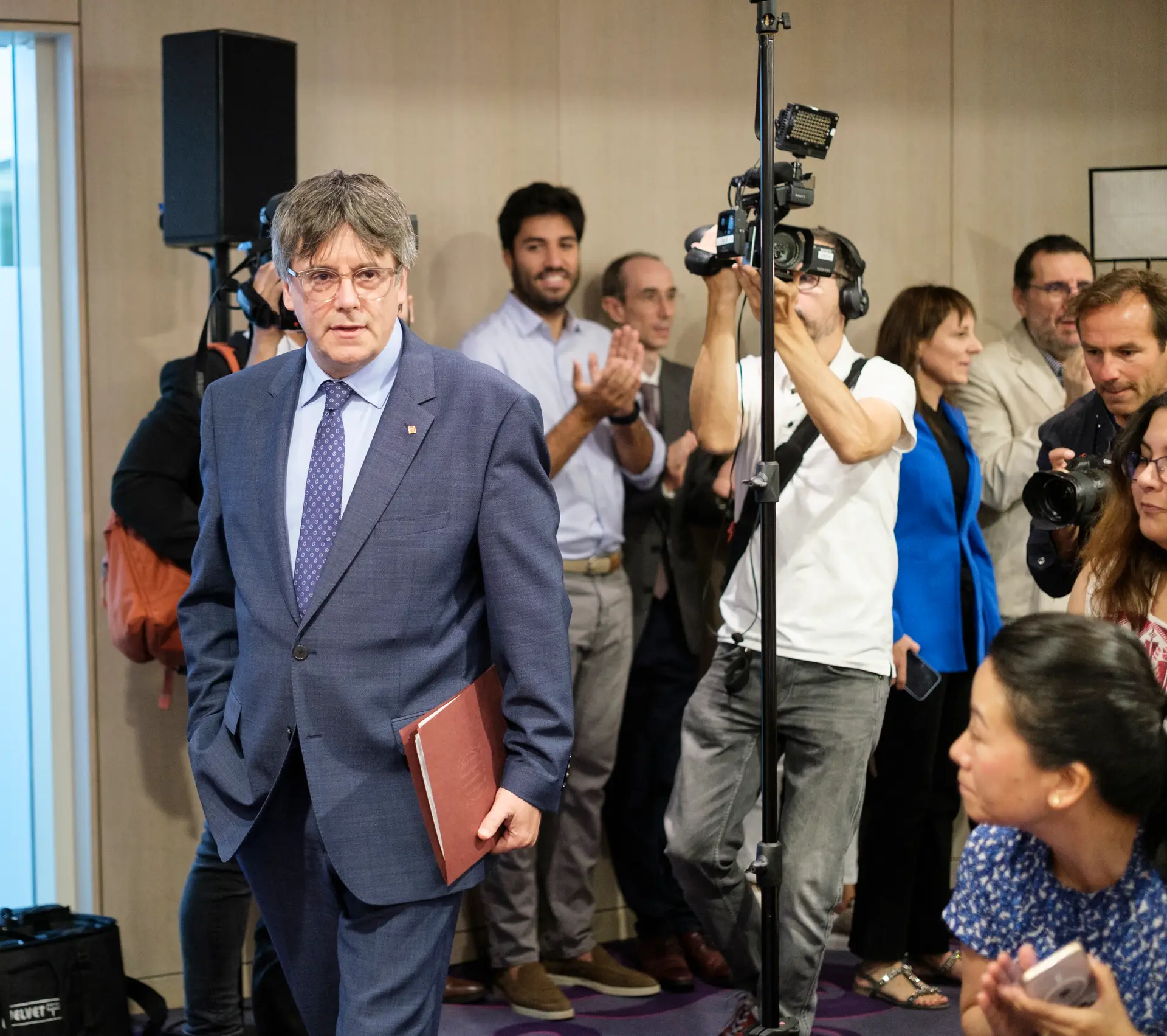 Carles Puigdemont, em Bruxelas, na Bélgica