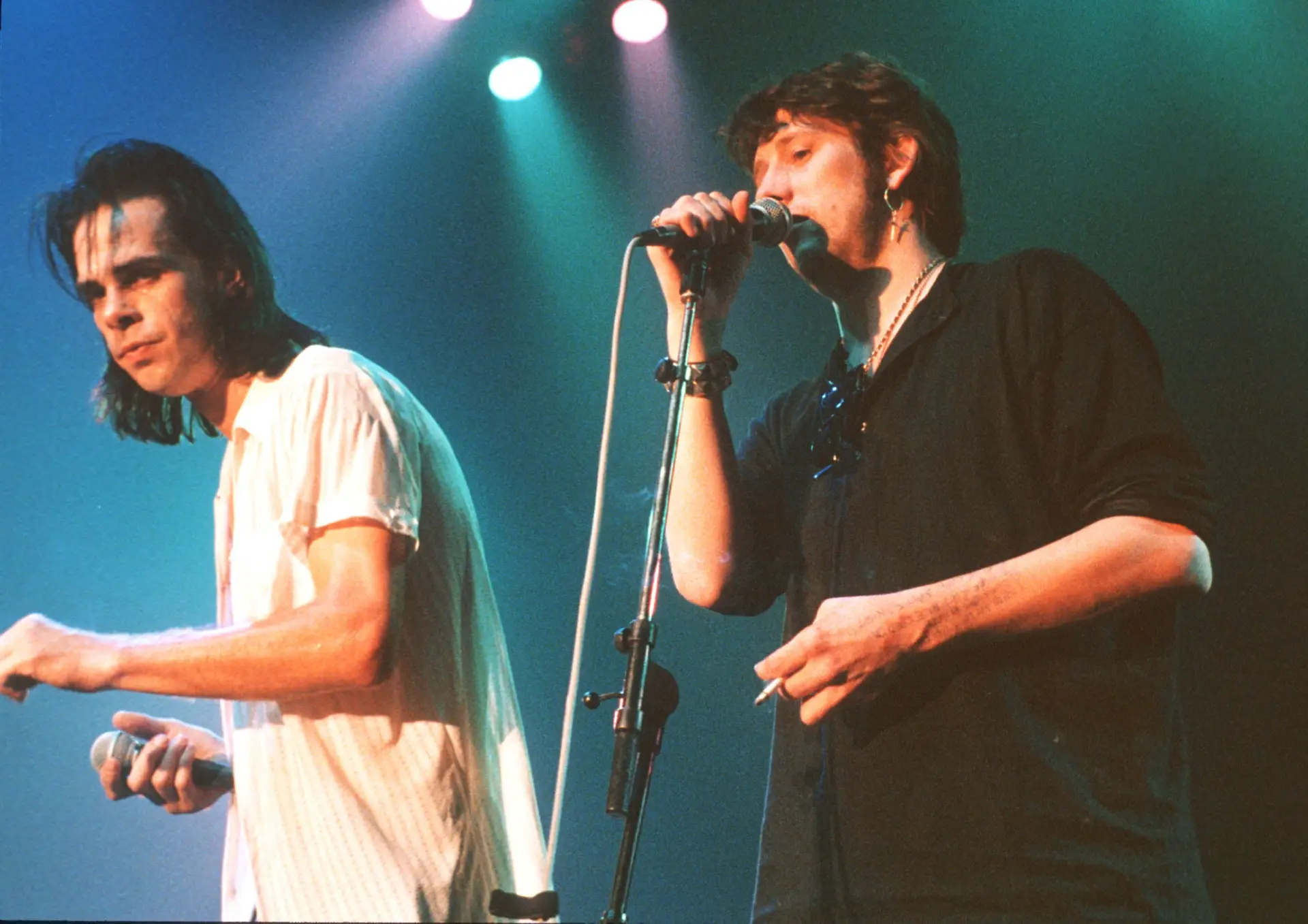 Nick Cave e Shane MacGowan em 1992