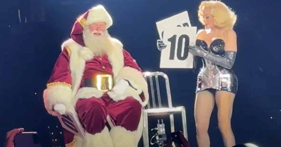 Madonna ofereceu ‘lap dance’ ao Pai Natal, mas a situação não correu como previsto