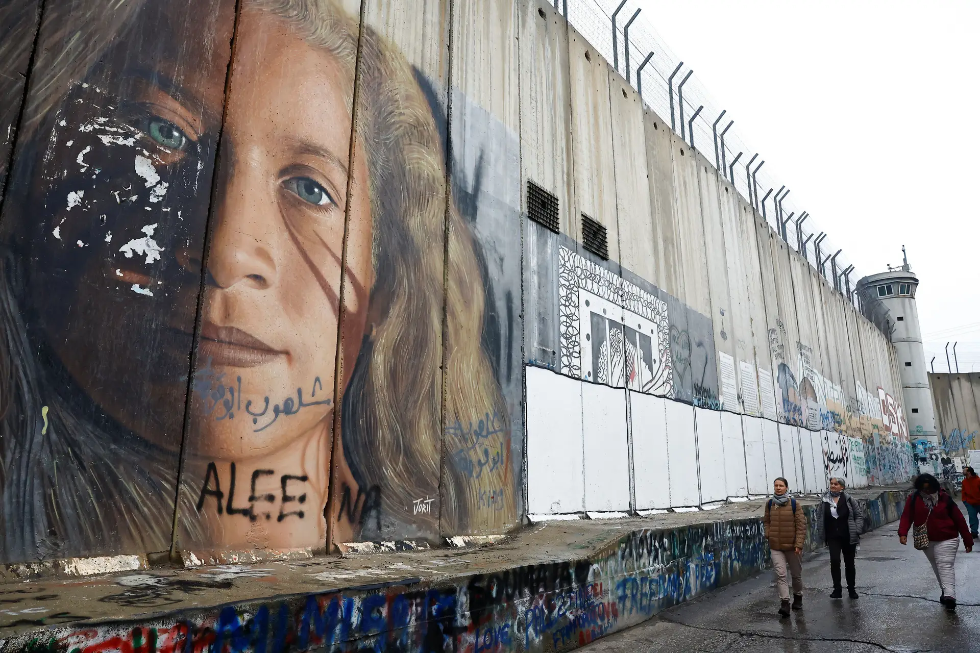Muro erguido por Israel em Bethlehem, no território ocupado da Cisjordânia